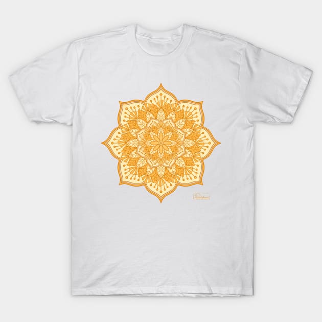 Autumn Sunrise Mandala T-Shirt by Shaseldine